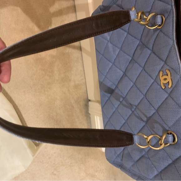 Authentic Chanel Rafia Denim Tote💕 - Picture 2 of 15